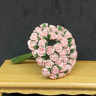 50pcs.7mm. Mulberry Paper Rose Flower, Paper Flower of Crafts