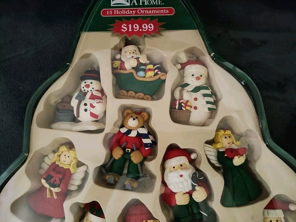 Vintage Christmas Ornaments Retired KMart Trim A Home Set of 15 In Box