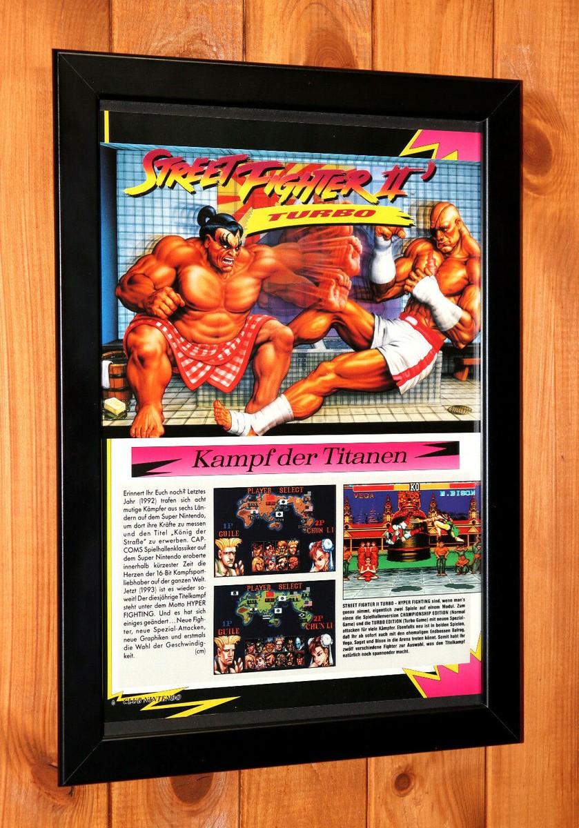 1992 Street Fighter II 2 Hyper Fighting SNES Vintage Promo Poster