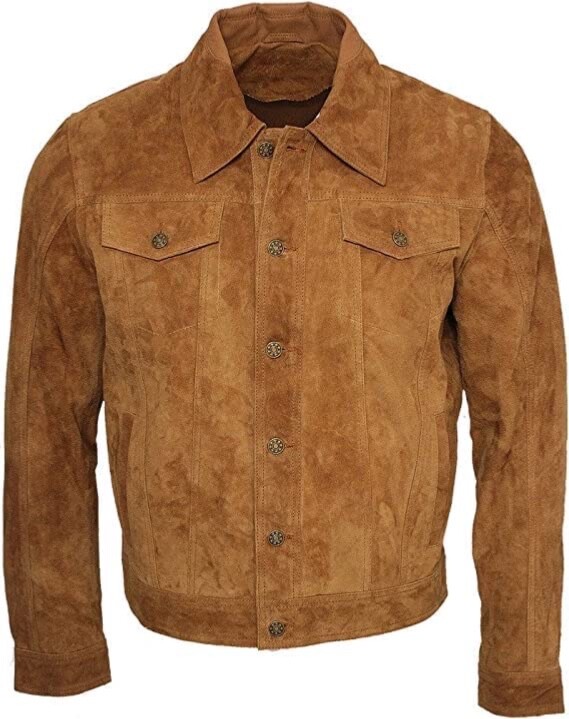 Men 100% Goat Suede Leather Jacket native American Vintage Fashion