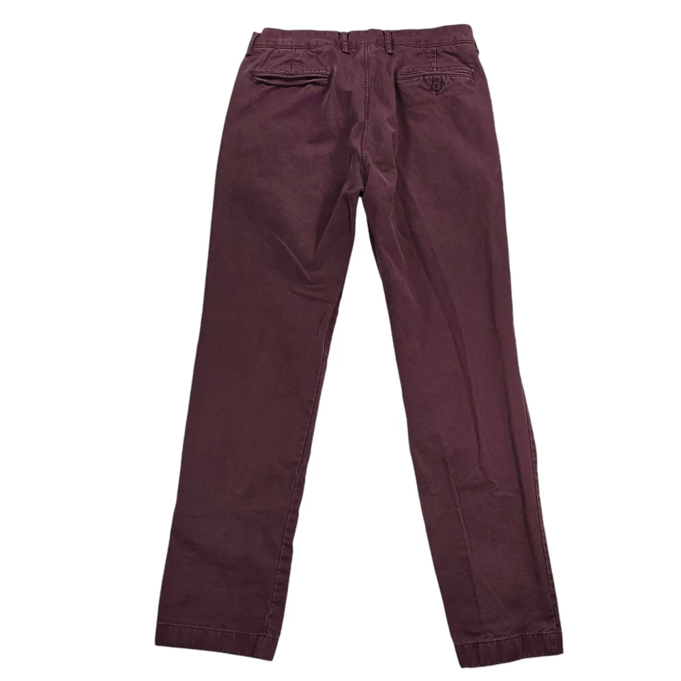 J Crew Broken In Chino Pants Mens 32x34 Plum Urban Slim Casual Preppy Khakis - Image 4 of 4
