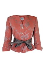 Armani Collezioni Silk Blend Pink Floral Print Jacket (it 42| Us 6 | Uk 10)