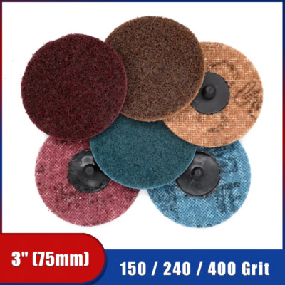3'' 75mm Type R Roll Lock Quick Change Discs Abrasive Sanding Pads 150-400 Grit