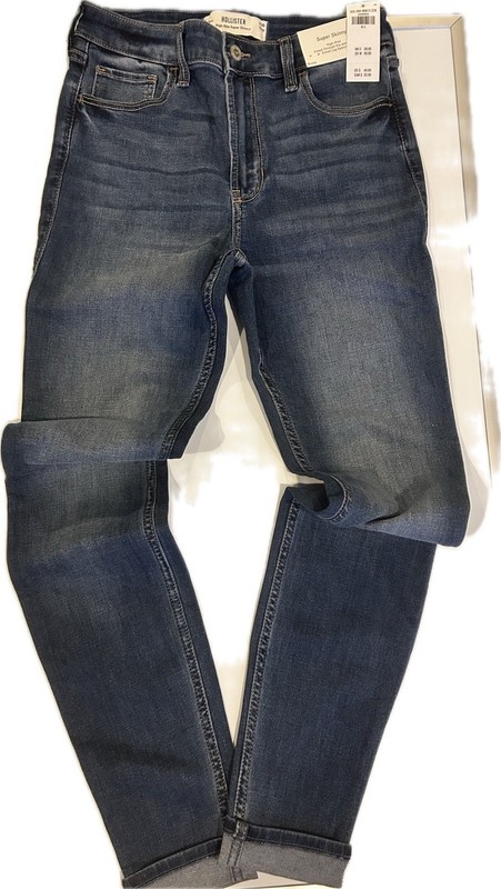 Hollister Women's High Rise Super Skinny 6-L Jeans Blue