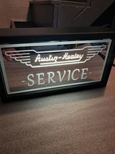 AUSTIN HEALEY SERVICE Mirrored LED Lighted Sign With Remote 