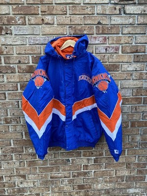 Vtg 90s Starter Mens XL New York Knicks Basketball Hooded Puffer