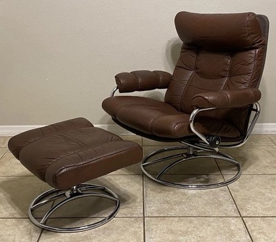 EKORNES Stressless オットマン 1970's Original Ekornes Stressless Leather Recliner Chair