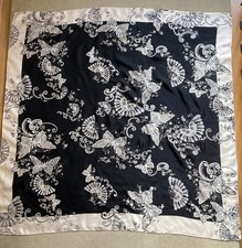 ZANDRA RHODES BUTTERFLY SILK SCARF USED