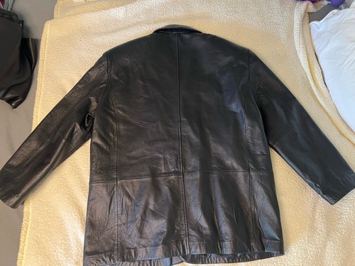 J Ferrar Men 100 % genuine Leather Jacket XL (48 In) Black - Picture 4 of 13