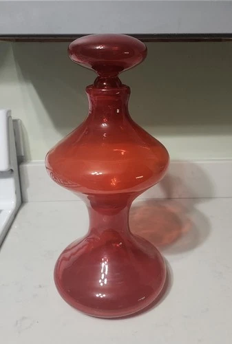 Blenko Husted Design Blown Glass Bottle Decanter