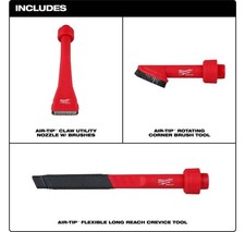 Milwaukee 49-90-2042 AIR-TIP 3-Piece Vacuum Cleaner Attachment Kit, NEW