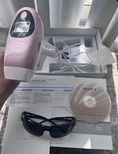 MLAY T3 IPL Hair Removal Device w/ LCD Display, Sunglasses, Pink/White