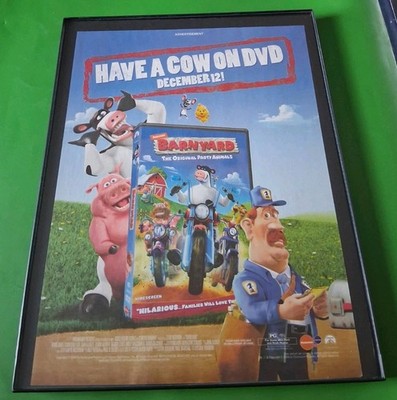 Barnyard Nickelodeon Movie Vintage Promo Framed Print Ad 8.5X11 2006