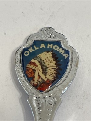 Oklahoma Indian Chief  Vintage Souvenir Spoon Collectible
