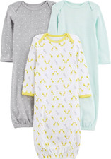 Simple Joys by Carter's Baby - Jungen 3-Pack Neutral Cotton Sleeper Gown Infant-