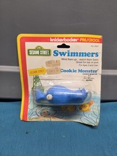 1978 Sesame Street Swimmers Wind Up Cookie Monster 3.5  Figure Knickerbocker