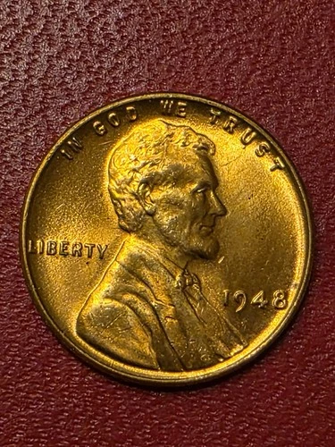 1948  P Lincoln Wheat Cent Penny   / GEM BU++  RED / LUSTEROUS  RED  ++