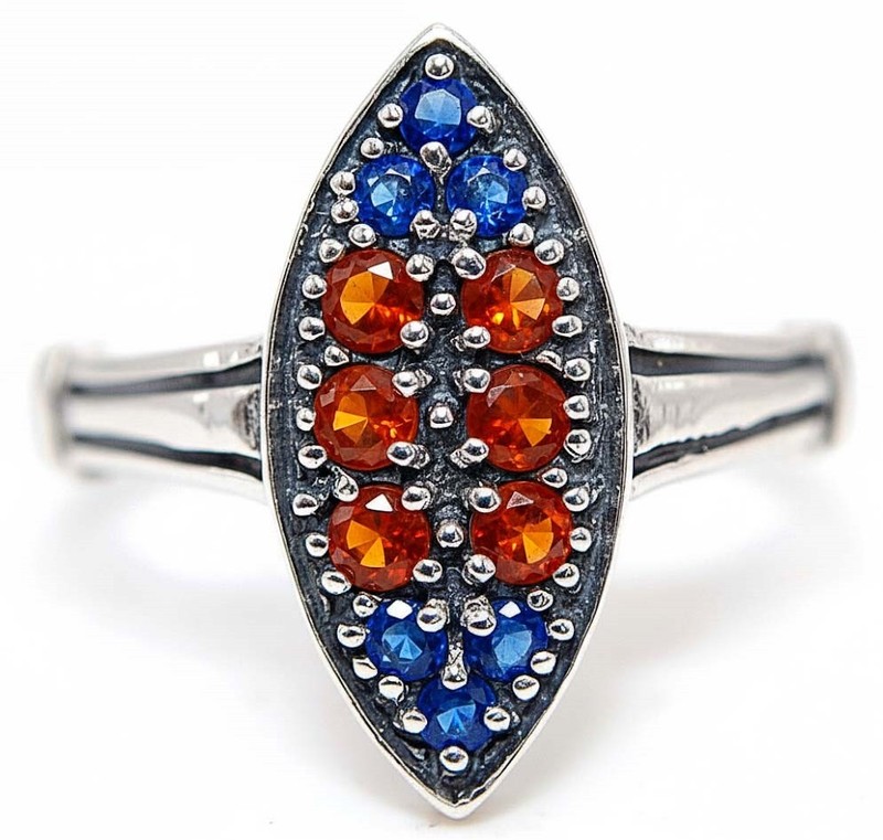 1CT Fire Garnet 925 Solid Sterling Silver Nouveau Style Ring Jewelry Sz 7 PC12-5