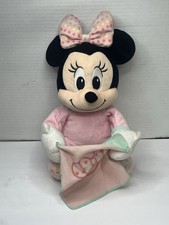 Disney Baby Minnie Mouse Peek-A-Boo Talking Musical 12" Plush Pink Dots Works