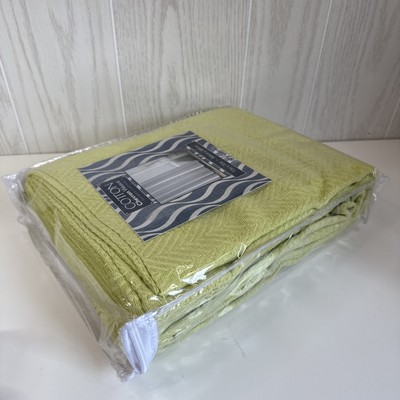 Shower Curtain 72x72 Lime Carnation Home Fashions Citron 100% Cotton 72''L x 72 W