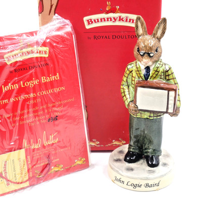 ROYAL DOULTON BUNNYKINS JOHN LOGIE BAIRD INVENTORS COLLECTION DB439 LTD EDN