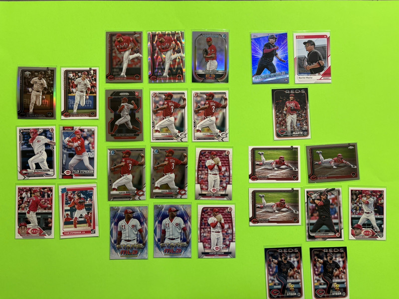 Reds Greene Stephenson Marte Steer Wave Rookies Prospects Top 100 -30 Cards