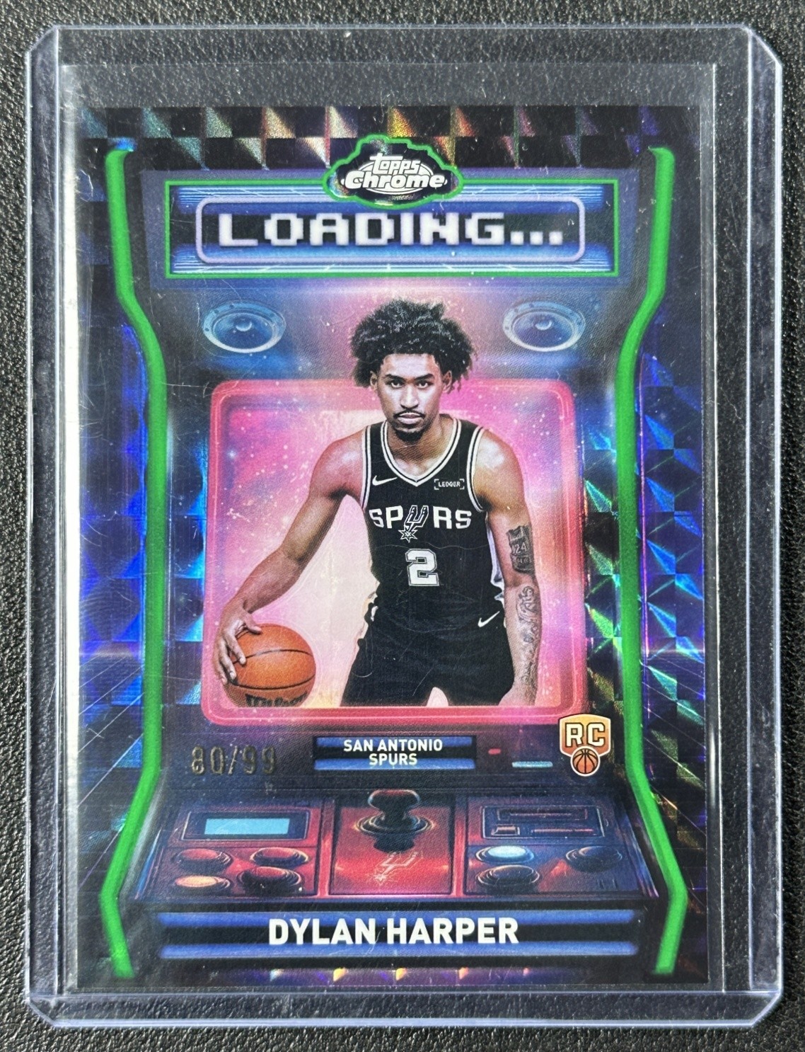 DYLAN HARPER 2025-26 TOPPS CHROME LOADING GEOMETRIC GREEN REFRACTOR ROOKIE 80/99