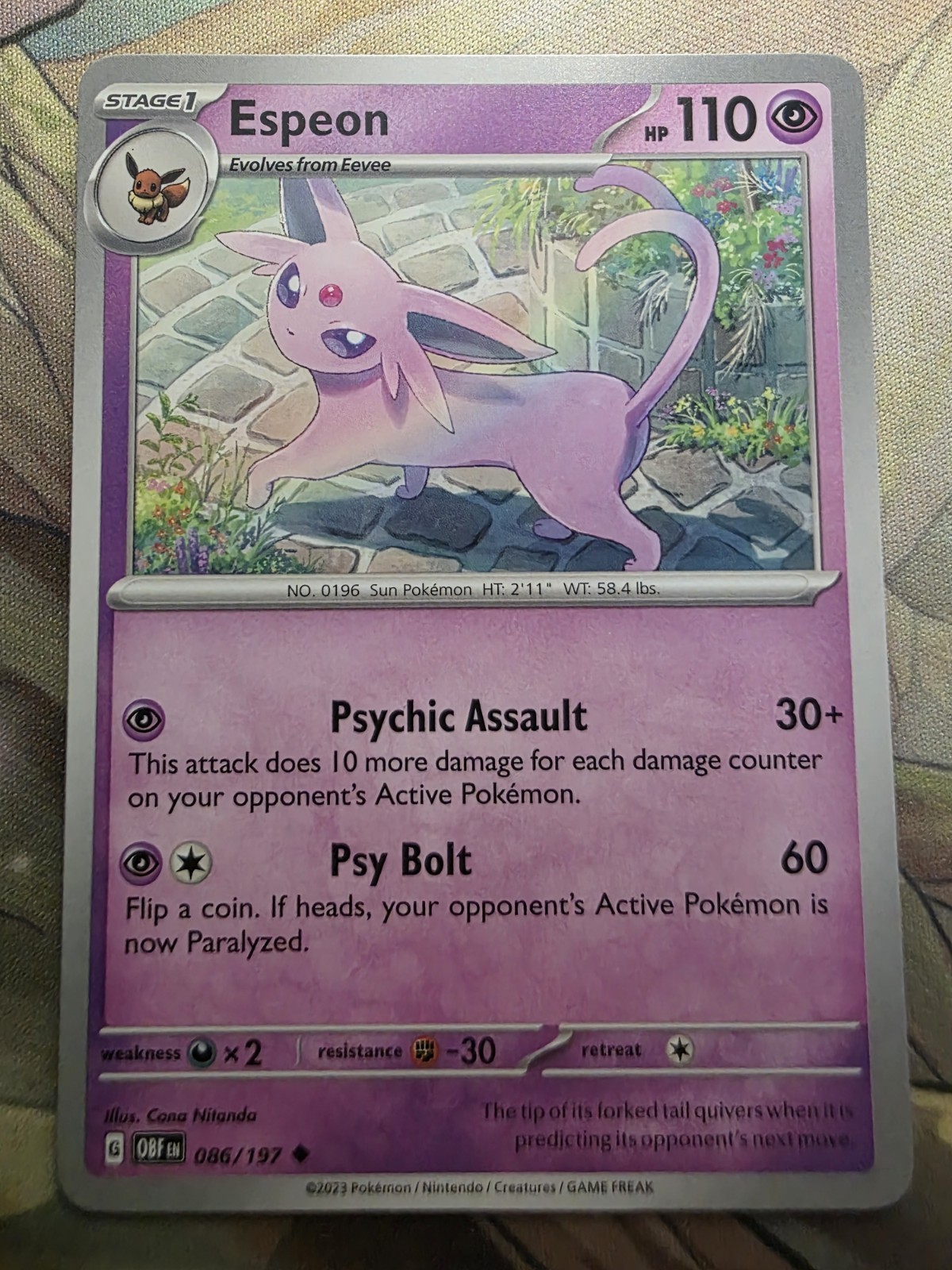 Espeon 86/197 Uncommon Obsidian Flames Pokemon