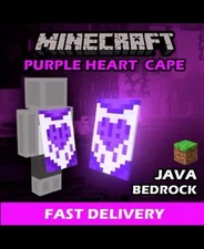 ✅ Minecraft Purple Heart Twitch Drop Cape 💜Java & Bedrock💜
