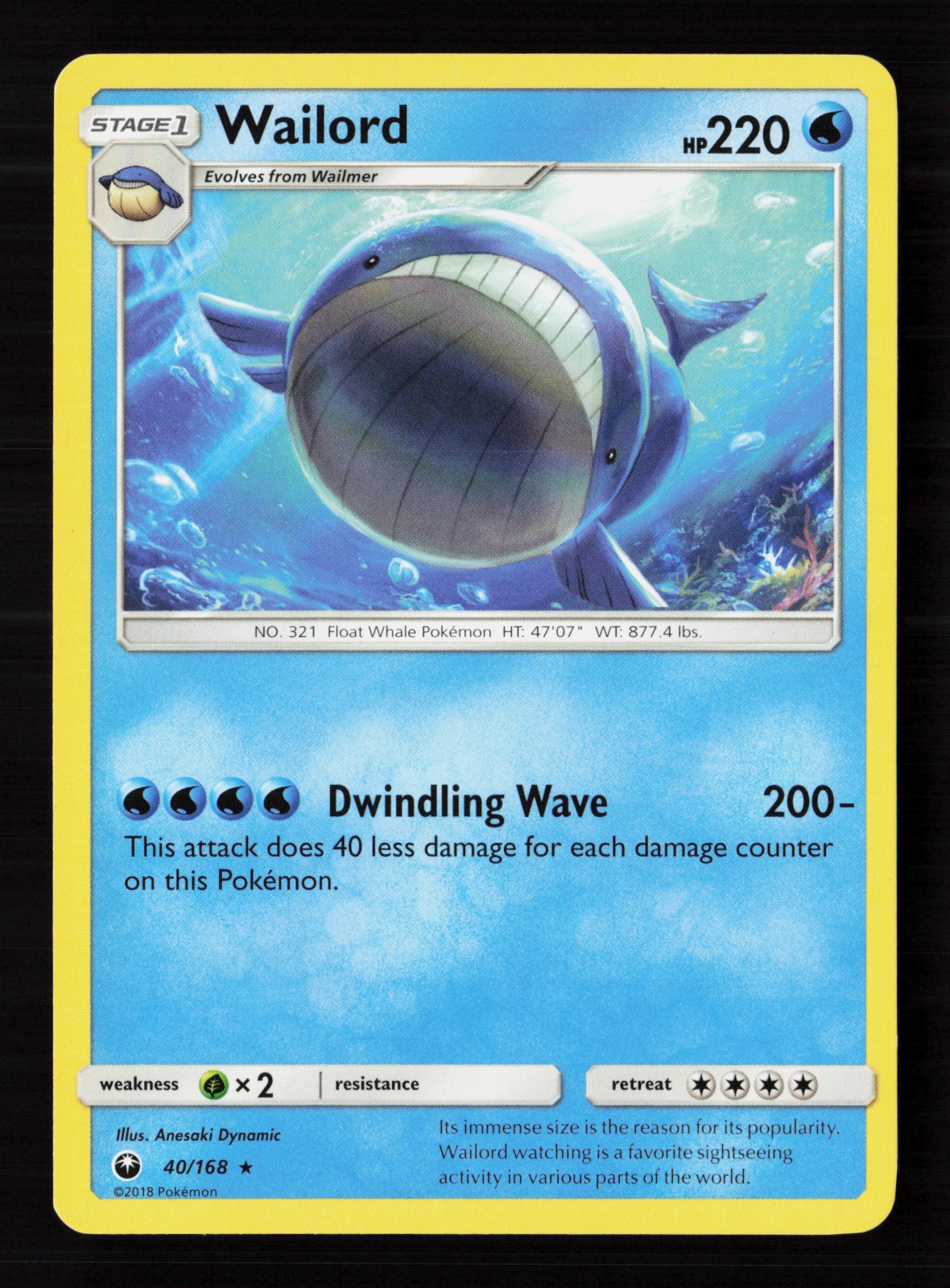 Wailord 40/168 Pokemon TCG SM - Celestial Storm MP