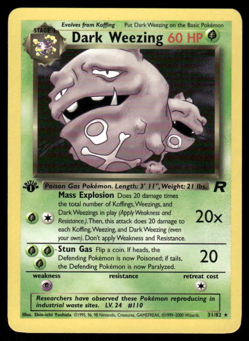 Dark Weezing (31) 1st Edition Rare Team Rocket 31/82 NM