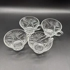 Vintage Anchor Hocking Early American Prescut Clear Punch Cups Set Of 4