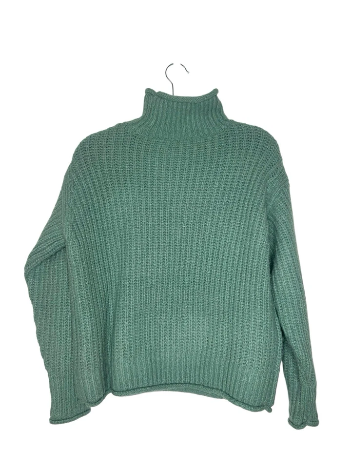 Suéter Vince Camuto Para Mujer Talla S Cuello Imitado Verde Grueso Tejido Cabincore Acogedor Foto 2 de 4