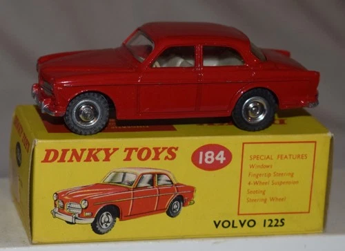 Vintage Dinky No. 184 Volvo 122S Red Car in Original Box - Diecast