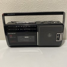 Vintage Sony Portable AM/FM Radio Tape Player Boombox CFM-140II Tested Radio  
