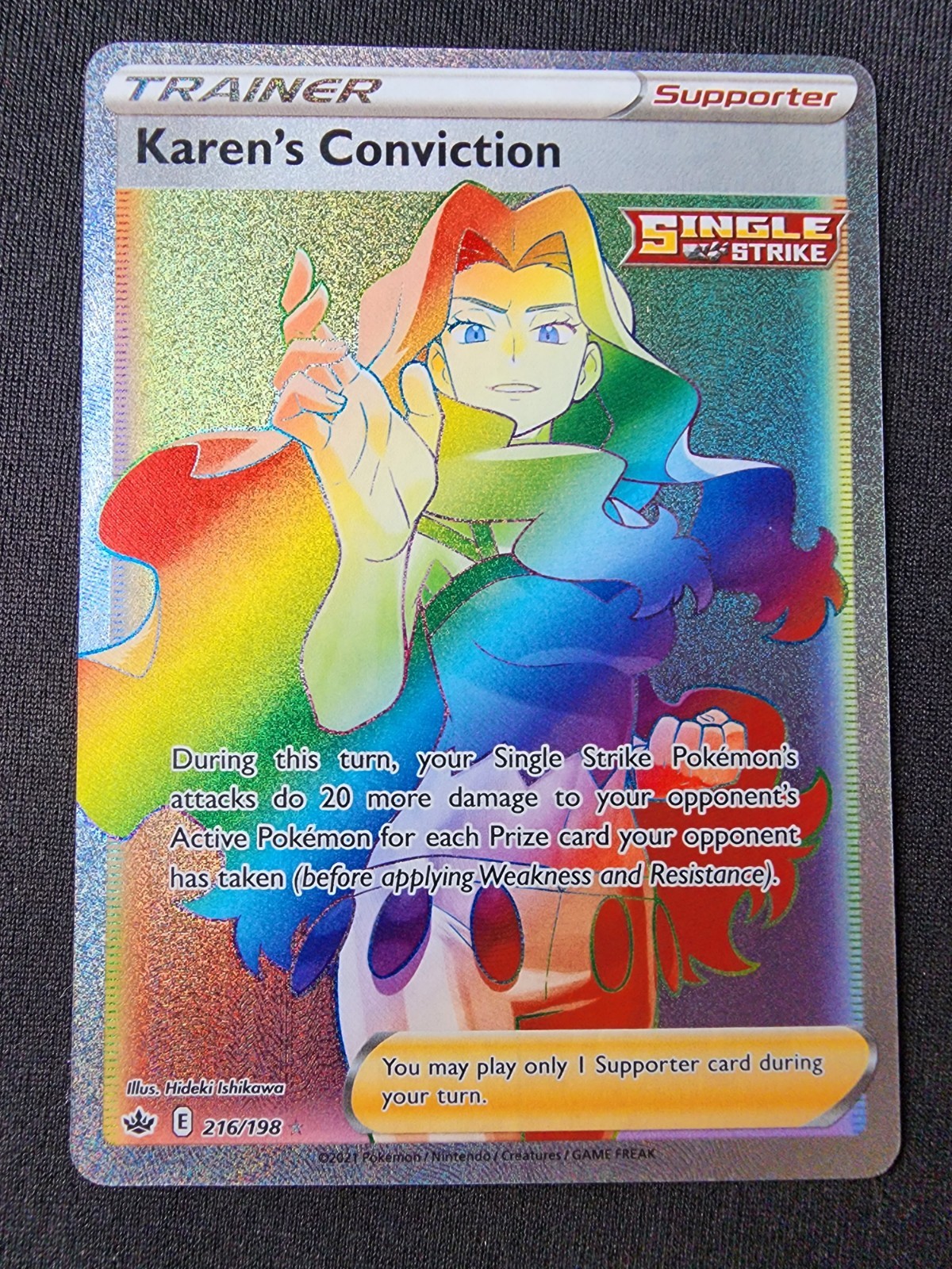 Karen's Conviction 216/198 Swsh06: Sword & Shield - Chilling Reign
