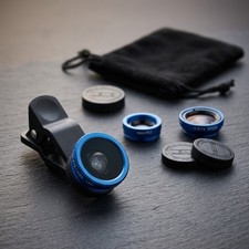 Clip On Camera Lens Premium 3 In 1 Fisheye Wide Angle Macro Phone Photography XL