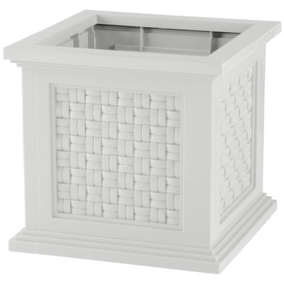 14.65in Planter Box Rattan Style Outdoor Decorative Plant Flower Pot