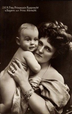 Ak Prinzessin Rupprecht von Bayern mit Prinz Albrecht, Portrait - 4271476