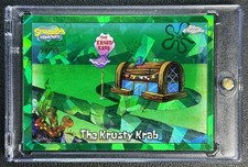 THE KRUSTY KRAB 2025 TOPPS CHROME SPONGEBOB SAPPHIRE #45 GREEN REFRACTOR 21/99