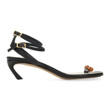 NIB LANVIN BLACK 45MM SWING SANDAL-MELODIE JEWEL PUMPS SIZE 35 1390