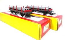 2 x HORNBY R6209a GLW Steel Carriers with Pipe Loads  - OO Gauge