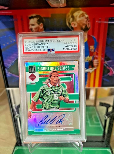 2021-22 Panini Donruss Road to Qatar Signature Series Luis Hernandez Auto PSA 8