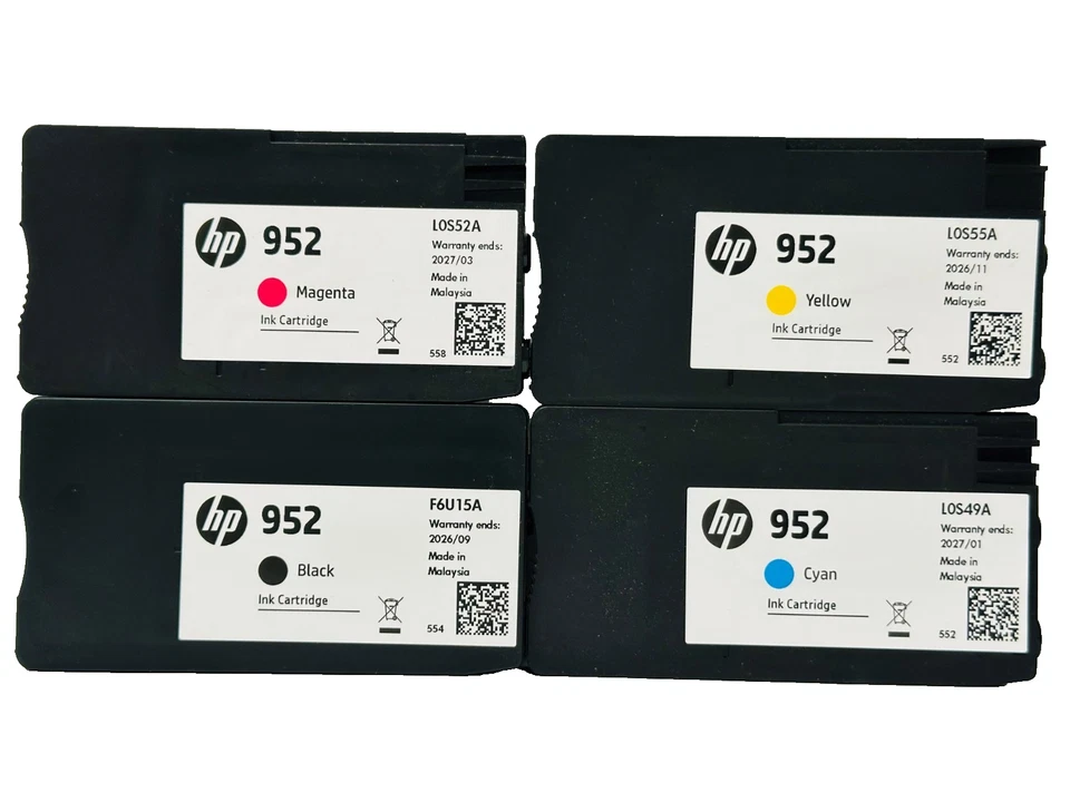 New Genuine HP 952 Black Cyan Magenta Yellow 4PK Ink Cartridges - Image 2 of 2