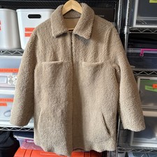 Freres Blue Lamb Shearling Reversible Coat Sprung, L (fits 12 UK comes up small)