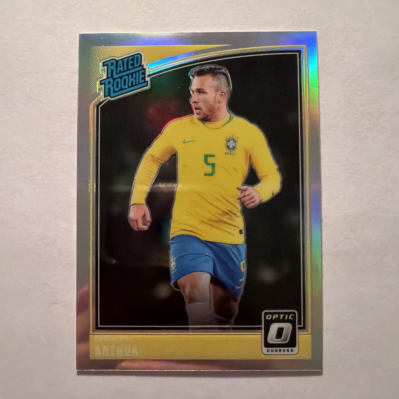 208-19 Panini Donruss Rated Rookie Arthur #185 Optic Holo - Brazil (RC)