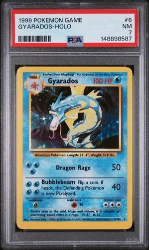 1999 Pokemon Base Set Gyarados Holo #6 PSA 7 NM Near Mint WOTC