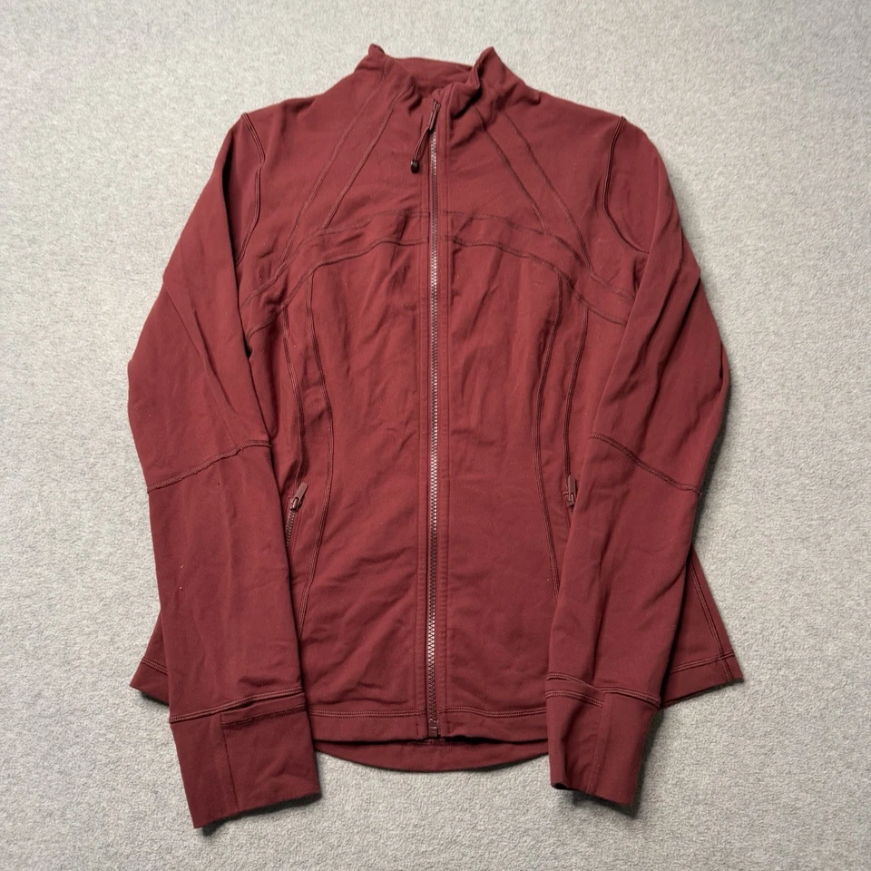 Chaqueta Lululemon Define Mujer 12 Roja Atletismo Cremallera Completa Gimnasio Yoga Pilates Foto 2 de 4