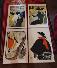 SET OF 4: Vintage Toulouse Lautrec Moulin Rouge Posters c. 1950-70 (20" x 30")