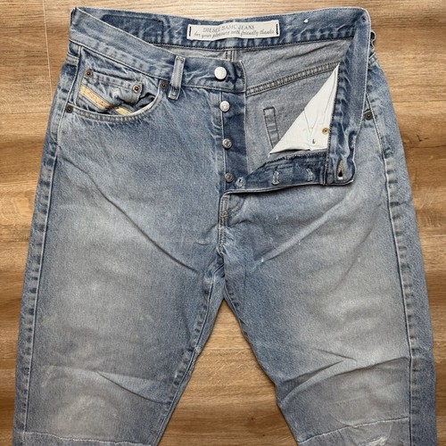 Diesel, Diesel Jeans Men 30x29 Blue Tapered Leg Distressed Italy Patch Vintage (Tag 34)